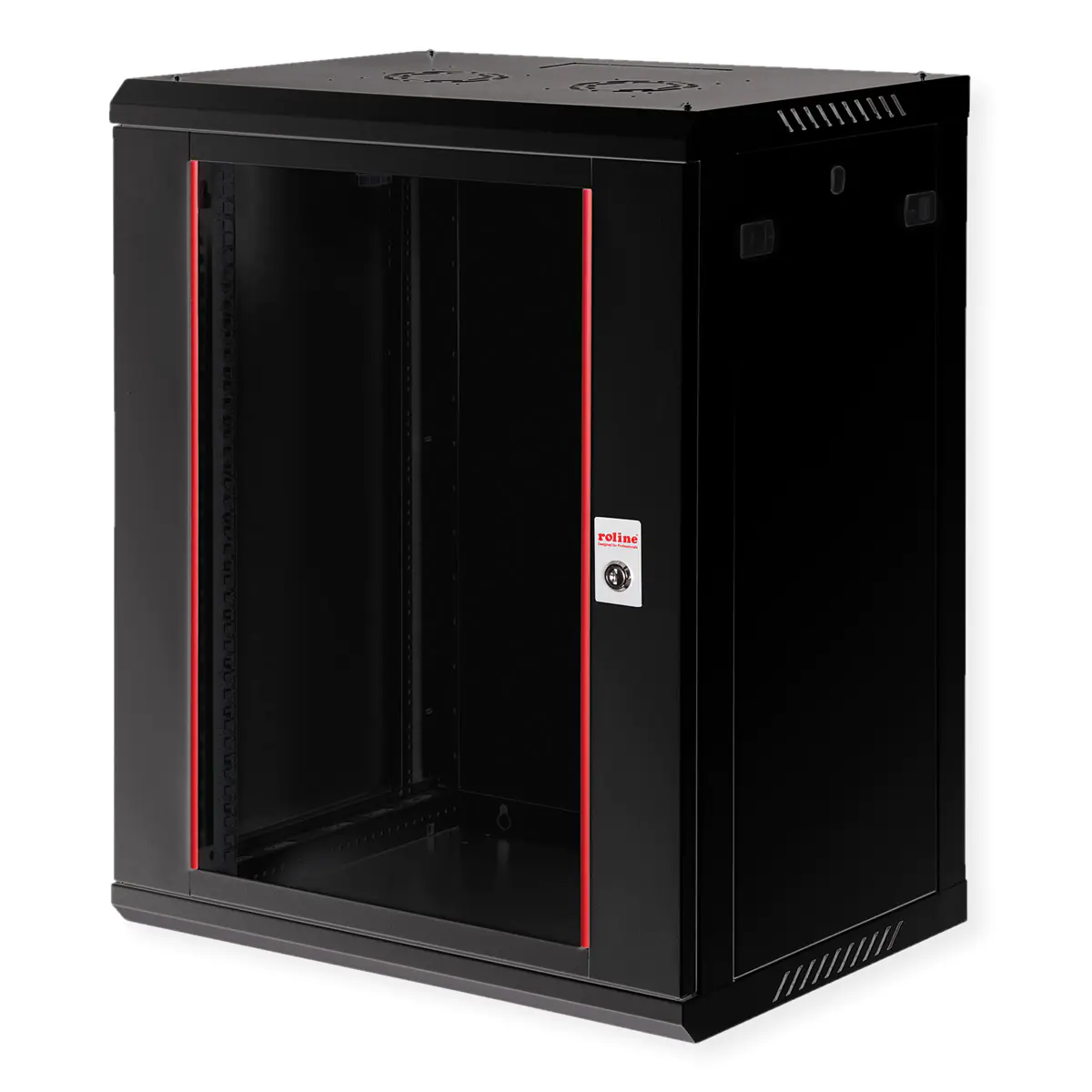 ROLINE Basic Plus - Gehäuse Netzwerkschrank - 600x450 BxT - geeignet für Wandmontage - Jet Black, RAL 9005 - 18U - 48.3 cm (19") 26.21.0287