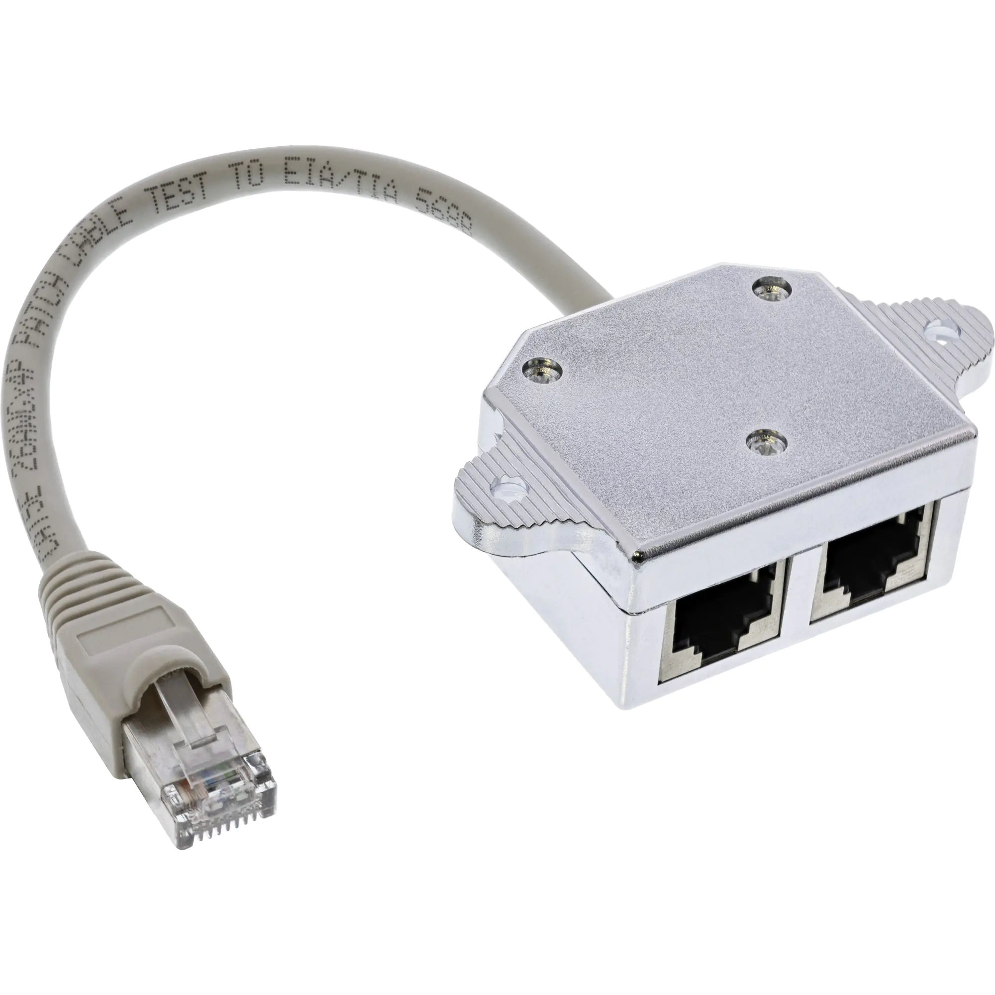 InLine Cat.5e / ISDN T-Adapter RJ45 Stecker an 2x RJ45 Buchse - 0,15m