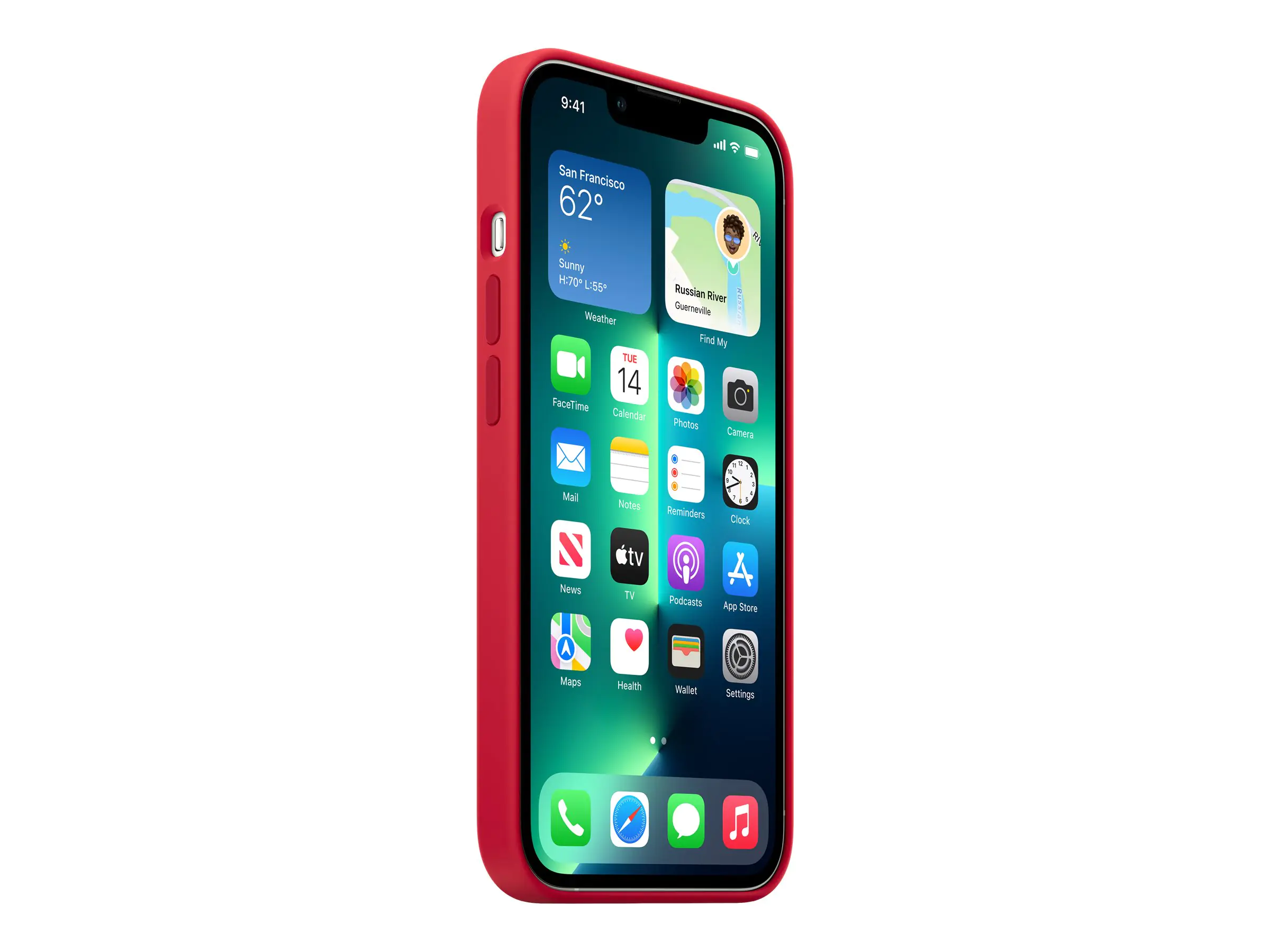 Apple - (PRODUCT) RED - hintere Abdeckung für Mobiltelefon - mit MagSafe - Silikon - Rot - für iPhone 13 Pro