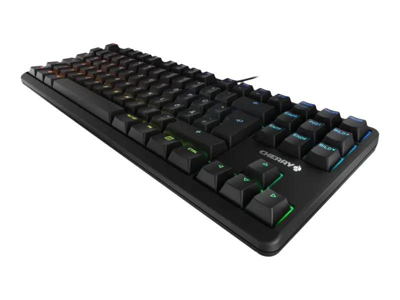 CHERRY G80-3000N RGB TKL - Tastatur - Hintergrundbeleuchtung - USB - US International - Tastenschalter: CHERRY MX Silent Red - Schwarz