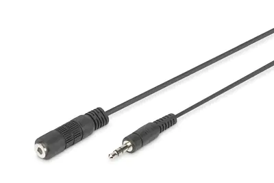 DIGITUS - Audioverlängerungskabel - Stereo Mini-Klinkenstecker (W) bis Stereo Mini-Klinkenstecker (M) - 1.5 m - abgeschirmt - Schwarz
