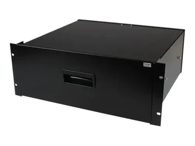 StarTech 4HE Rackschublade aus Stahlblech in Schwarz - Schublade für 19 Rack oder Serverschrank - Rack Storage Drawer - 4U - für P/N: CABSCRWS1224, RK2537BKM, RK3236BKF, RK4236BKB, RK4242BK24, RK4242BK30, RKQMCAB12V2