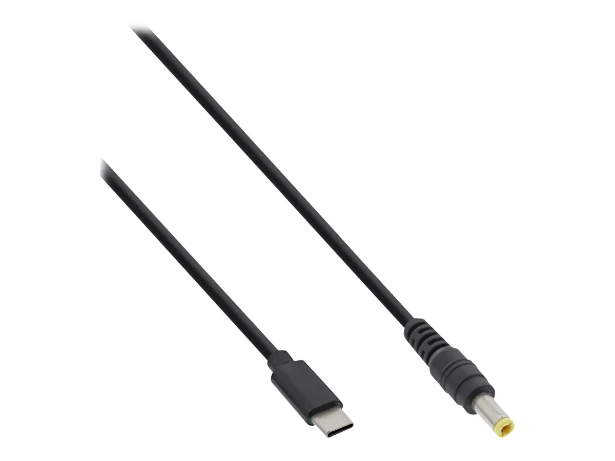 InLine - Stromkabel - 24 pin USB-C (M) zu Gleichstromstecker 5,5 x 2,5 mm (M) - DC 18 - 20 V - 3.25 A - 2 m - Schwarz