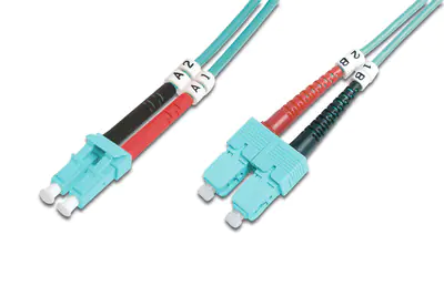 DIGITUS - Patch-Kabel - LC Multi-Mode (M) zu SC multi-mode (M) - 1 m - Glasfaser - 50/125 Mikrometer - OM3 - geschirmt, halogenfrei - Aquamarin