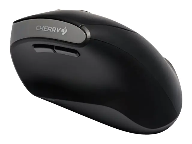 CHERRY MW 4500 - Vertikale Maus - ergonomisch - Für Rechtshänder - optisch - 6 Tasten - kabellos - 2.4 GHz - kabelloser Empfänger (USB) - Schwarz