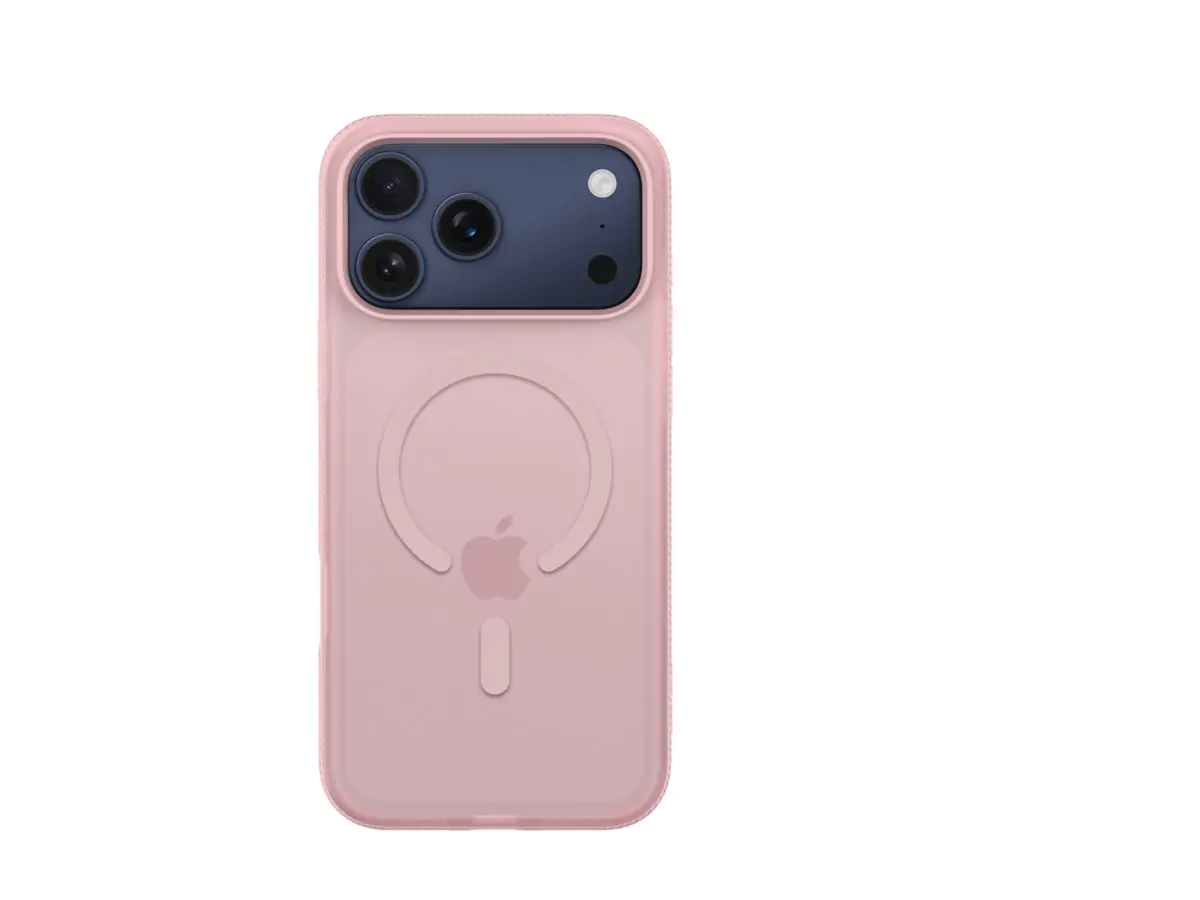 Belkin SheerForce Grip Series - Hintere Abdeckung für Mobiltelefon - MagSafe-Kompatibilität - aus recycelten Materialien hergestellt - pink - für Apple iPhone 17 Pro Max