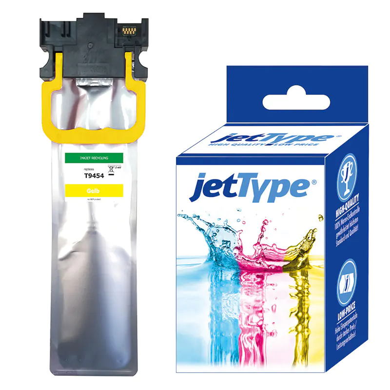 jetType Tinte kompatibel zu Epson C13T945440 T9454 Gelb 5.000 Seiten Große Füllmenge 1 Stück
