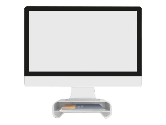 Delock - Monitorständer mit Schublade - weiß