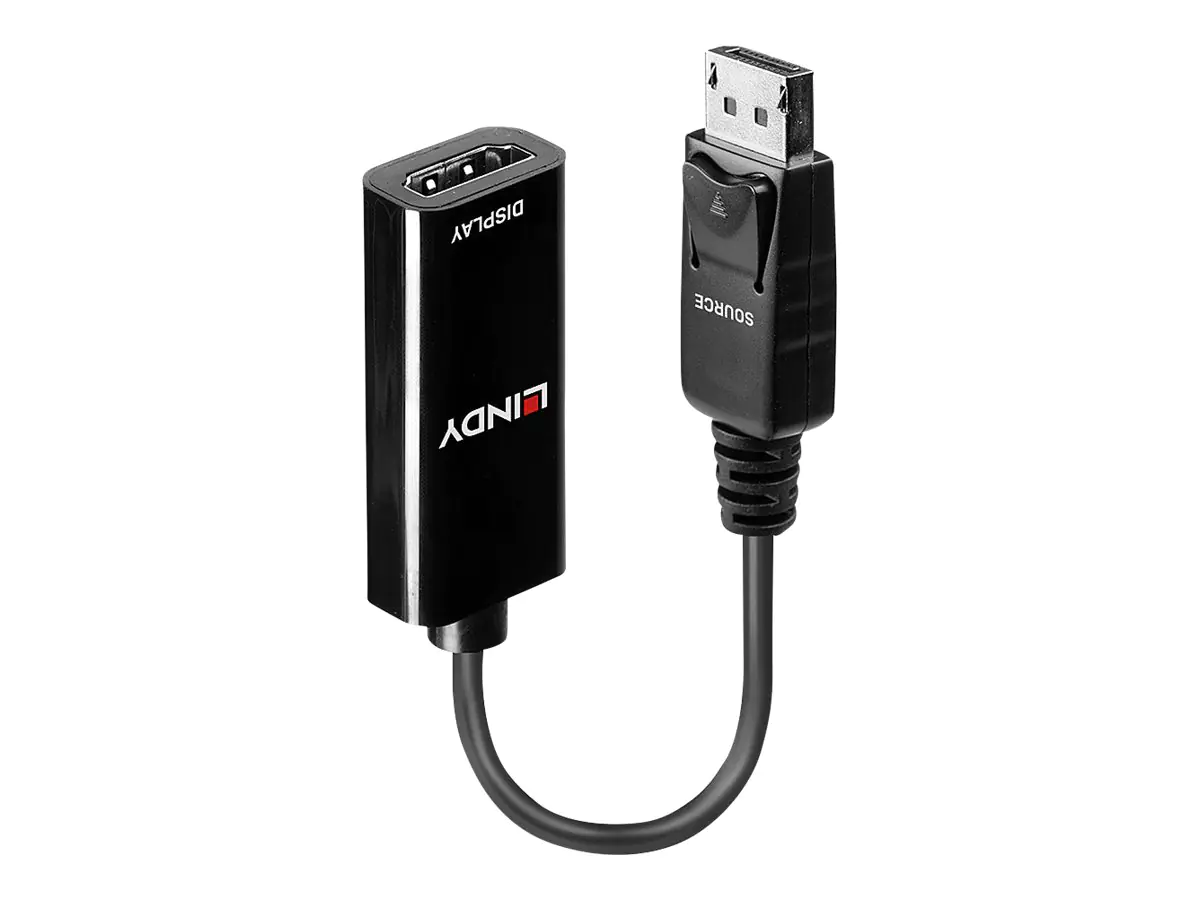 Lindy - Videoadapter - DisplayPort männlich zu HDMI weiblich - Schwarz - 4K Unterstützung