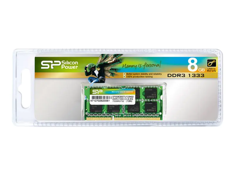 SILICON POWER - DDR3L - Modul - 8 GB - SO DIMM 204-PIN - 1600 MHz / PC3L-12800 - CL11 - 1.35 V - ungepuffert - non-ECC