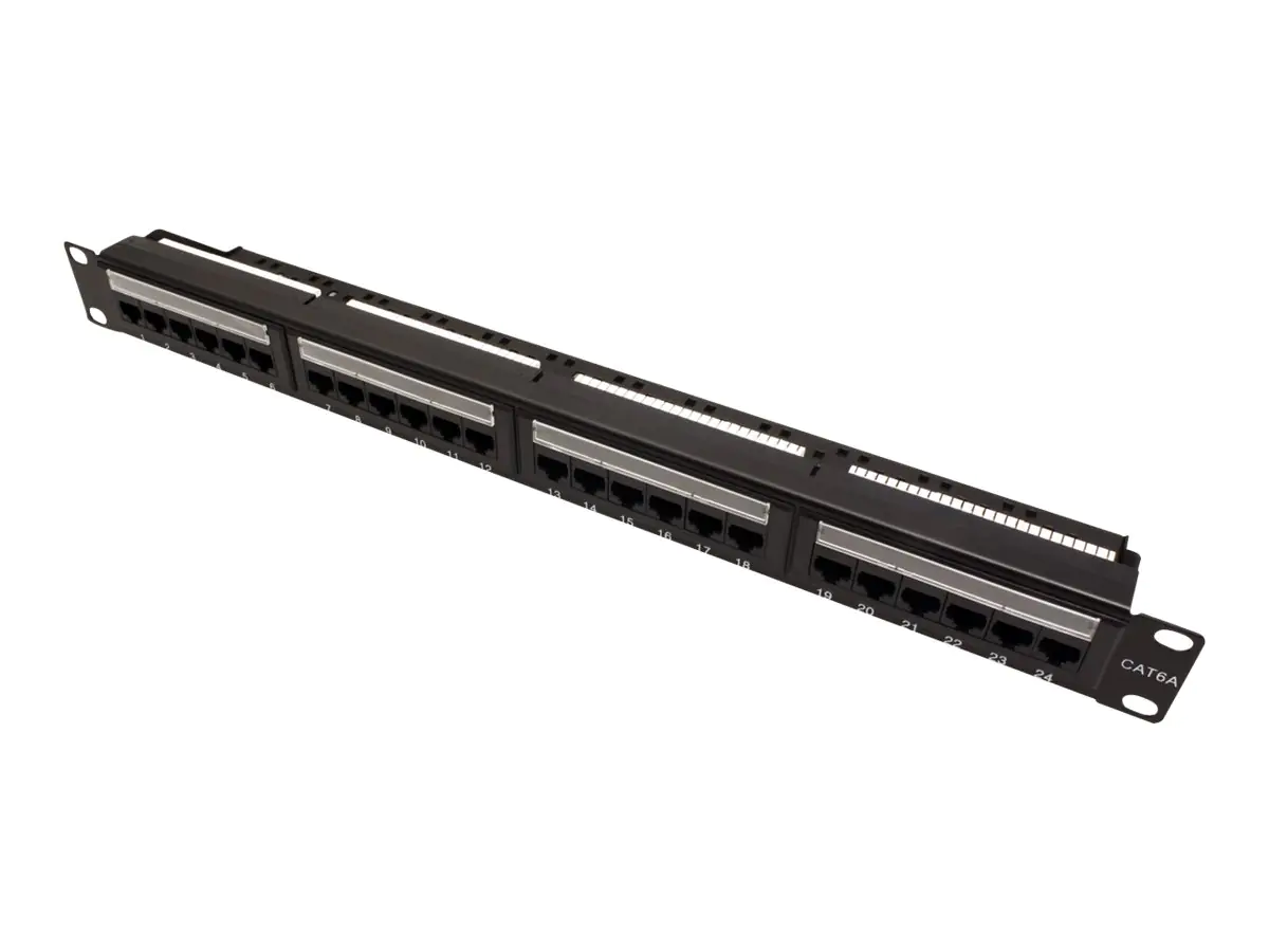 VALUE - Patch Panel - Rack montierbar - CAT 6a - UTP - RJ-45 X 24 - Schwarz - 48.3 cm (19")