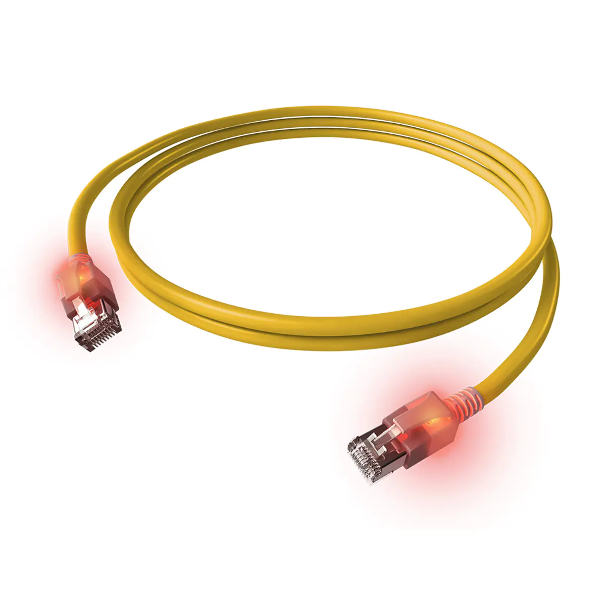 EasyLan DualBoot LED Patchkabel S/FTP gelb1.50m Kat.6A - FTP