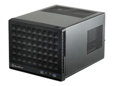 SilverStone SUGO SG13 - Tower - Mini-DTX - keine Spannungsversorgung (AT / PS/2) - Schwarz - USB/Audio