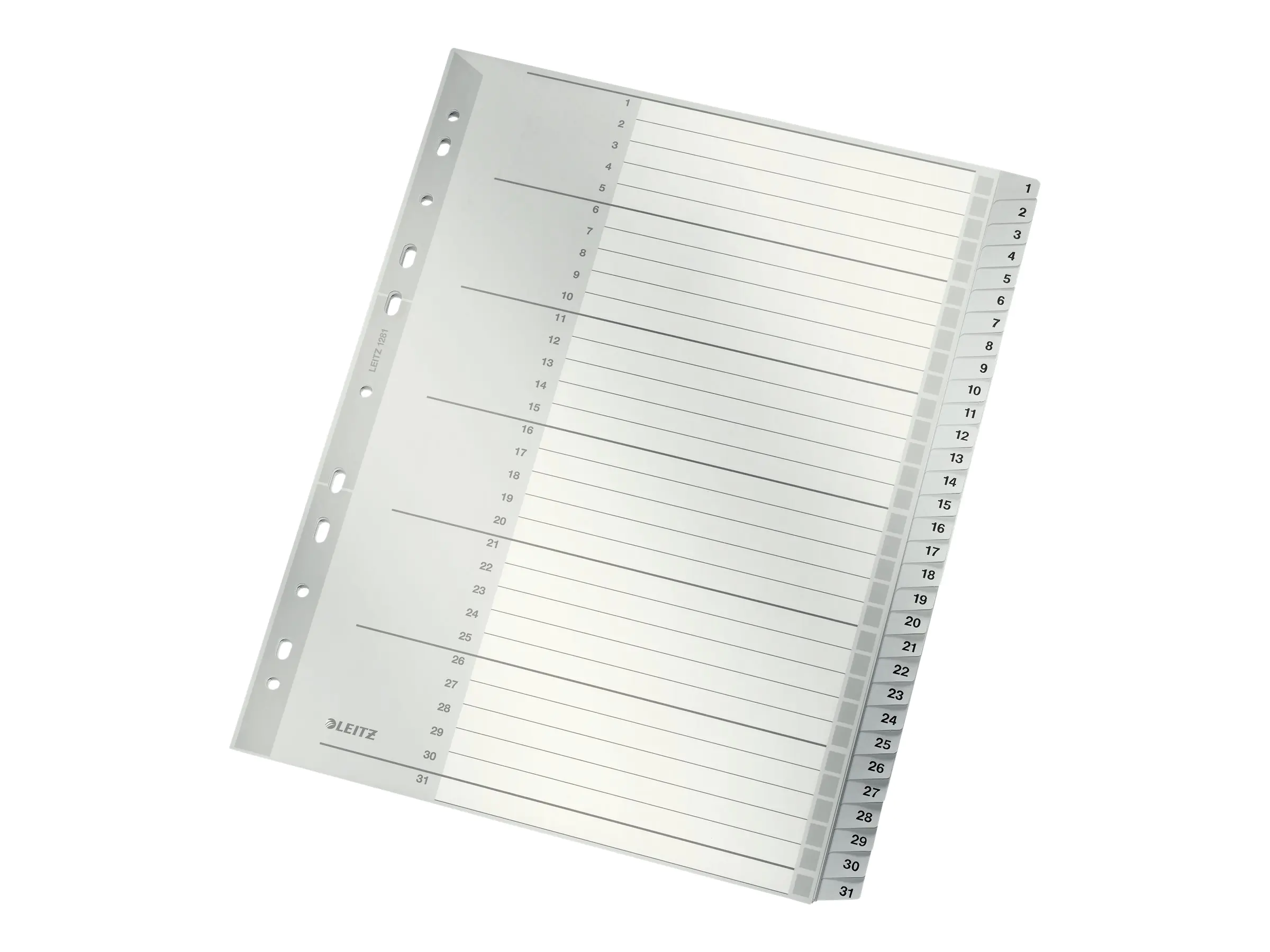 Leitz Register 12810000 1-31 DIN A4 31teilig PP grau