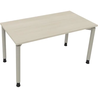 Schreibtisch Vierfuß Rundrohr B1400xT700xH680-820 si/Akazie hell