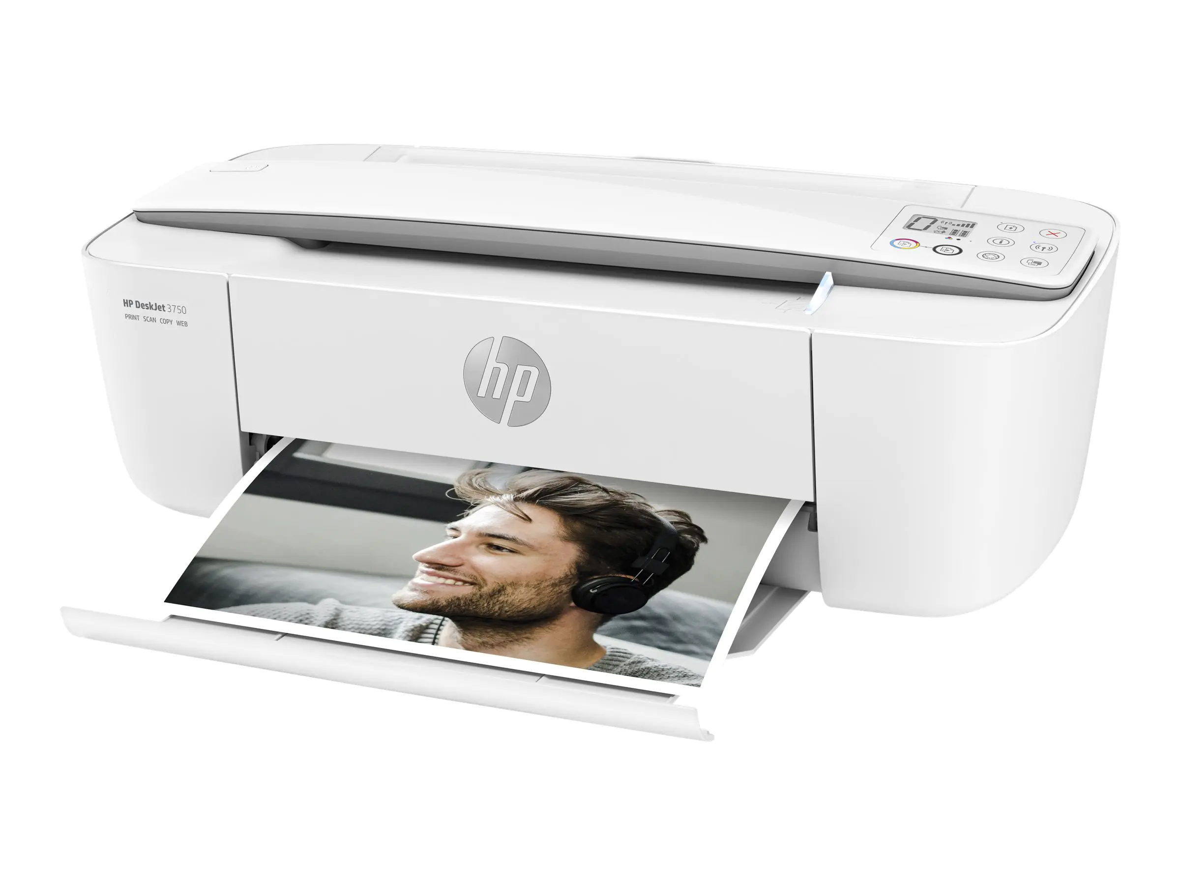 HP Deskjet 3750 All-in-One - Multifunktionsdrucker - Farbe - Tintenstrahl - 216 x 355 mm (Original) - A4/Legal (Medien) - bis zu 5.5 Seiten/Min. (Kopieren) - bis zu 8 Seiten/Min. (Drucken) - 60 Blatt - USB 2.0, Wi-Fi(n) - Stone - Für HP Instant Ink geeign