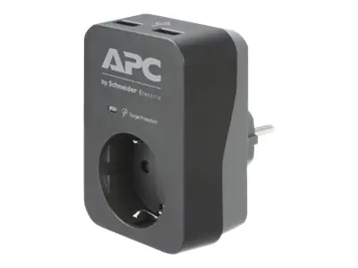 APC Essential Surgearrest PME1WU2B-GR - Überspannungsschutz - Wechselstrom 220/230/240 V - 4000 Watt - Ausgangsanschlüsse: 1 - Deutschland - Schwarz