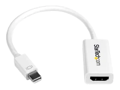 StarTech Mini DisplayPort auf HDMI 4k @ 30Hz Adapter - DP 1.2 zu HDMI Audio Video Konverter für MacBook Pro / Air - Weiß - Videoadapter - Mini DisplayPort männlich zu HDMI weiblich - 15 cm - weiß - aktiv, unterstützt 4K 30 Hz (3840 x 2160)