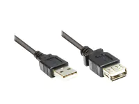 Good Connections Verlängerungskabel USB 2.0 Stecker A an Buchse A - schwarz - 1,8m