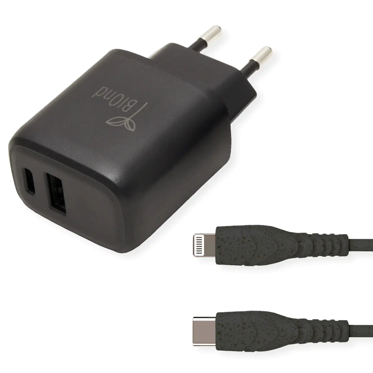 BIOnd Netzteil - mit Lightning-Kabel - 20 Watt - 3 A - PD, Quick Charge 3.0 - 2 Ausgabeanschlussste