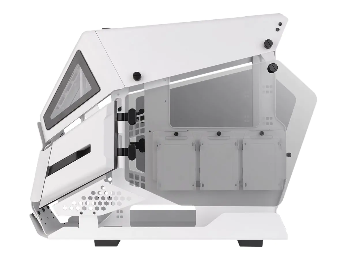 Thermaltake AH T200 - Tower - micro ATX - Seitenteil mit Fenster (gehärtetes Glas) - keine Spannungsversorgung (PS/2) - weiß - USB/Audio