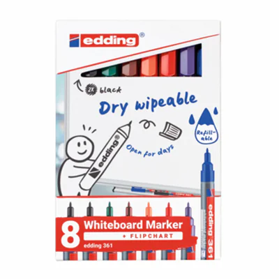 EDDING 361 Whiteboard-Marker 1.0 mm farbsortiert 4-361-8-S2999