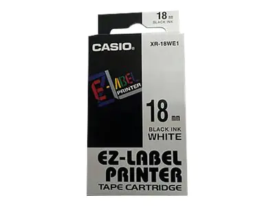 Casio XR-18WE1 - Selbstklebend - Schwarz auf Weiß - Rolle (1,8 cm x 8 m)
