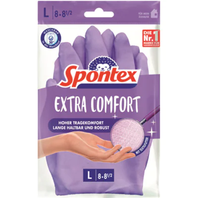 Spontex Gummihandschuhe Extra Comfort 8 Naturlatex lila