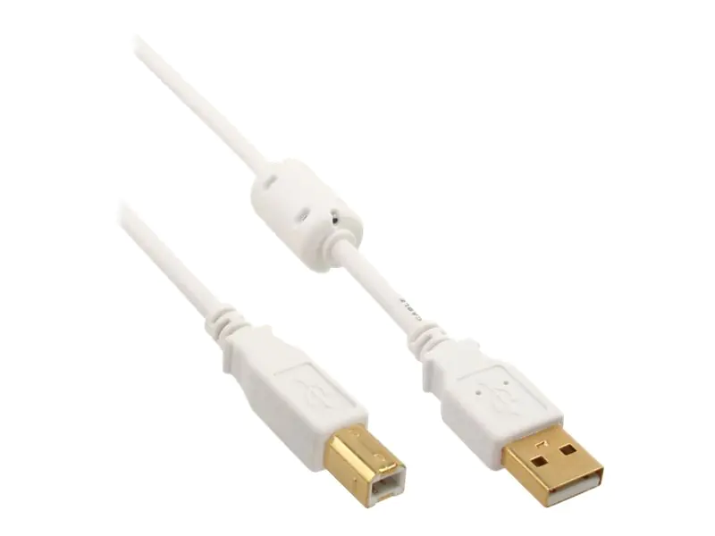InLine - USB-Kabel - USB Typ B (M) zu USB (M) - USB 2.0 - 1 m - weiß