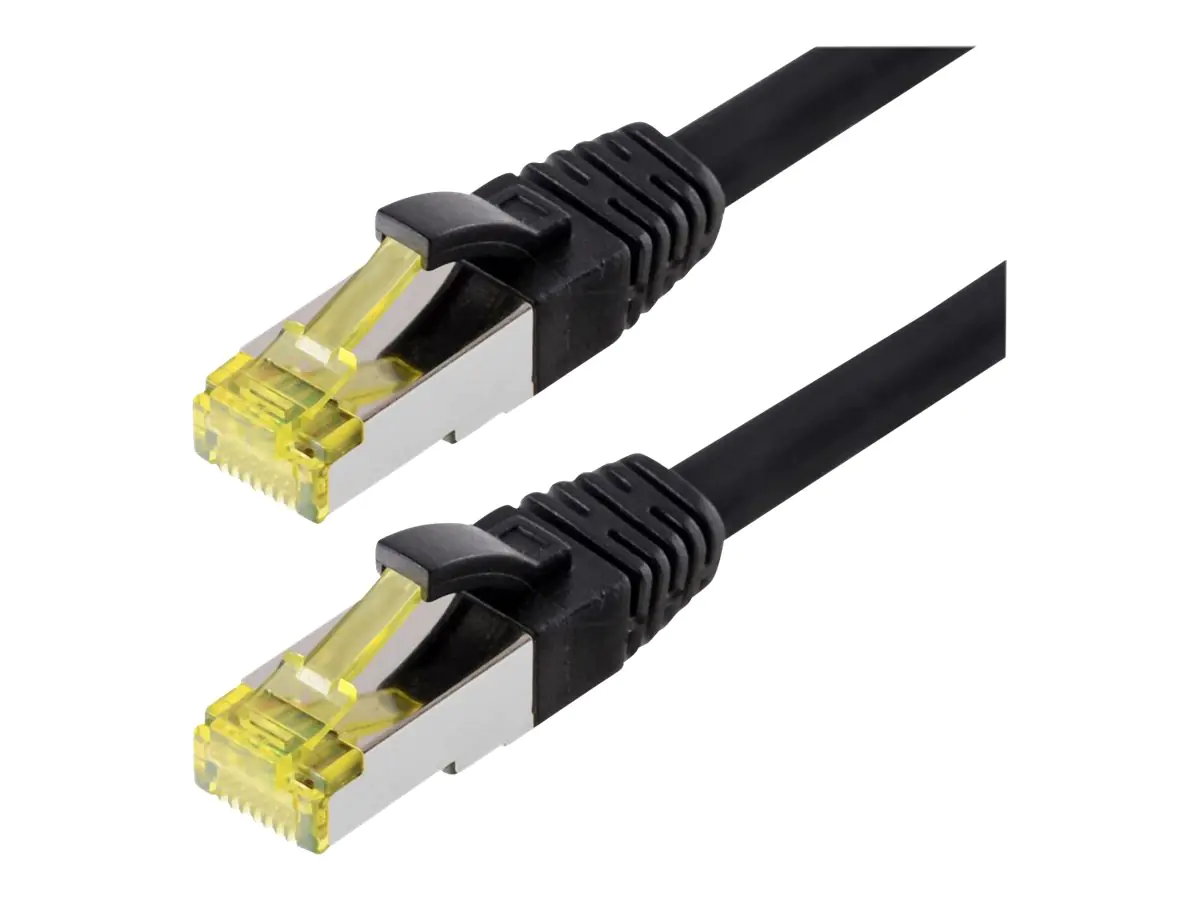 Helos - Patch-Kabel - RJ-45 (M) bis RJ-45 (M) - 7.5 m - SFTP, PiMF - CAT 6a - halogenfrei, geformt, ohne Haken - Schwarz