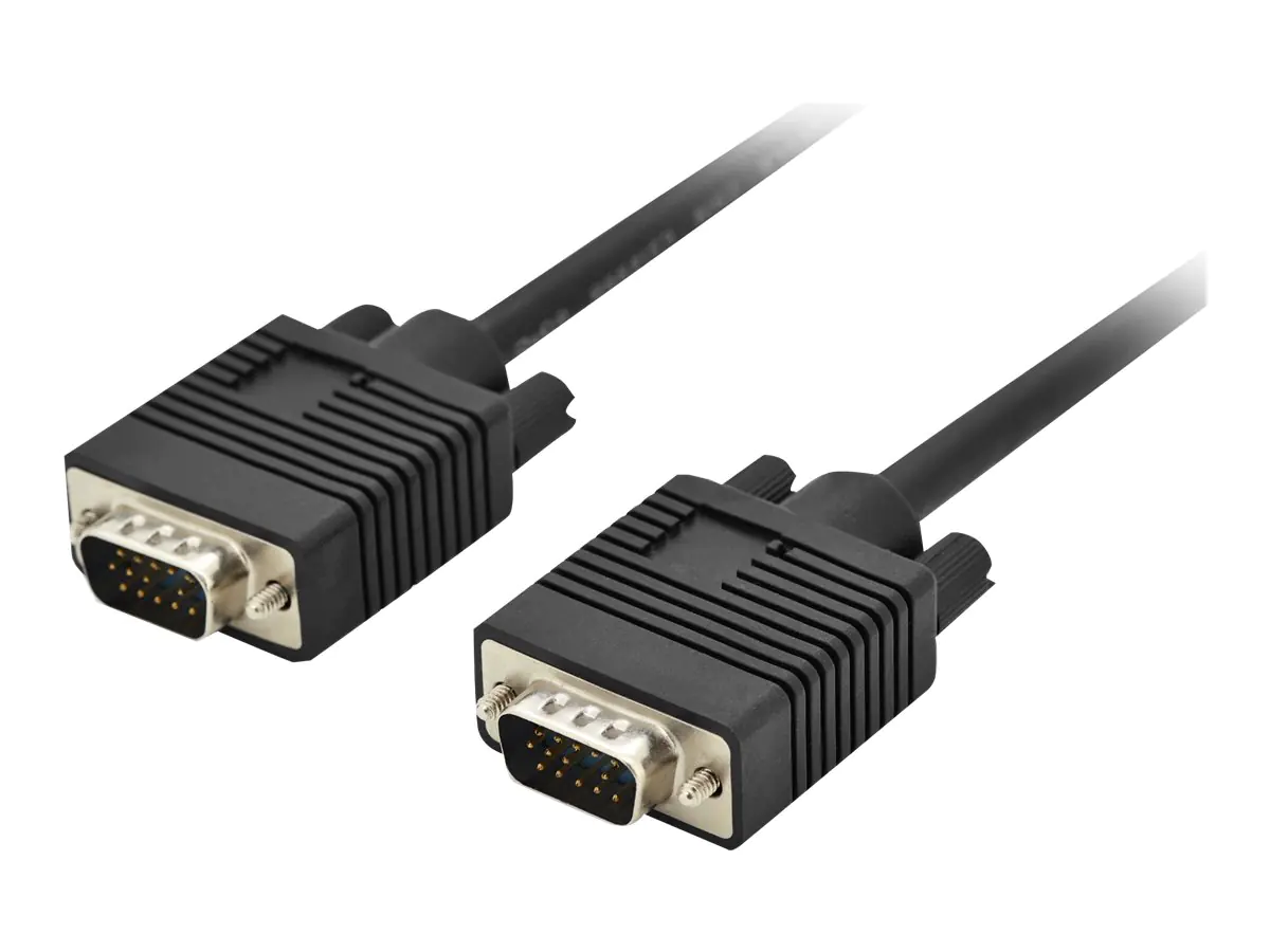 ANSMANN Business - VGA-Kabel - HD-15 (VGA) (M) zu HD-15 (VGA) (M) - 5 m - geformt, Daumenschrauben - Schwarz