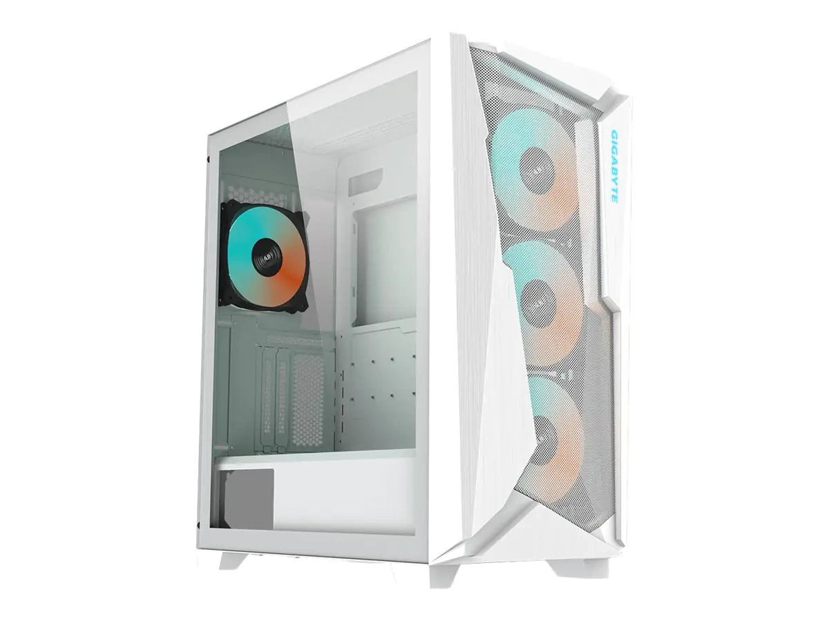 Gigabyte C301 Glass - Mid tower - E-ATX - Seitenteil mit Fenster (gehärtetes Glas) - keine Spannungsversorgung (ATX) - weiß - USB/Audio