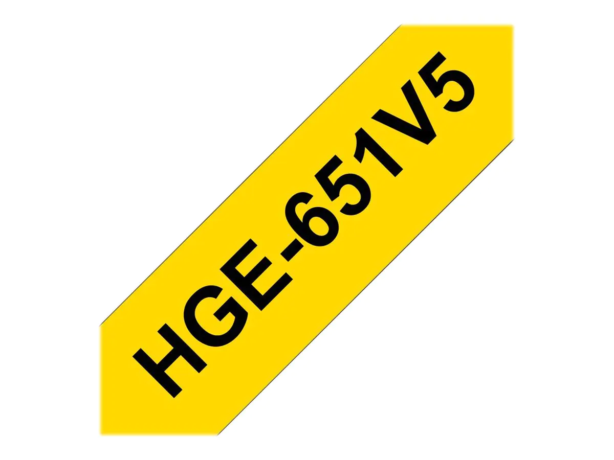 Brother HGE-651V5 - Schwarz auf Gelb - Rolle (2,4 cm x 8 m) HGE651V5