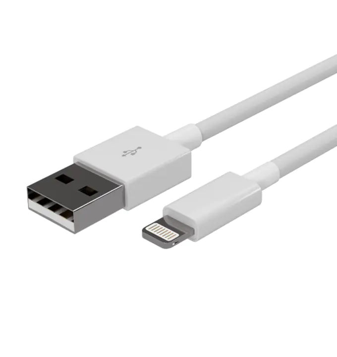 Bayko USB-A 2.0 Daten-Ladekabel, USB A St./8-Pin St., 480Mbps, TPE, weiß 1,5m