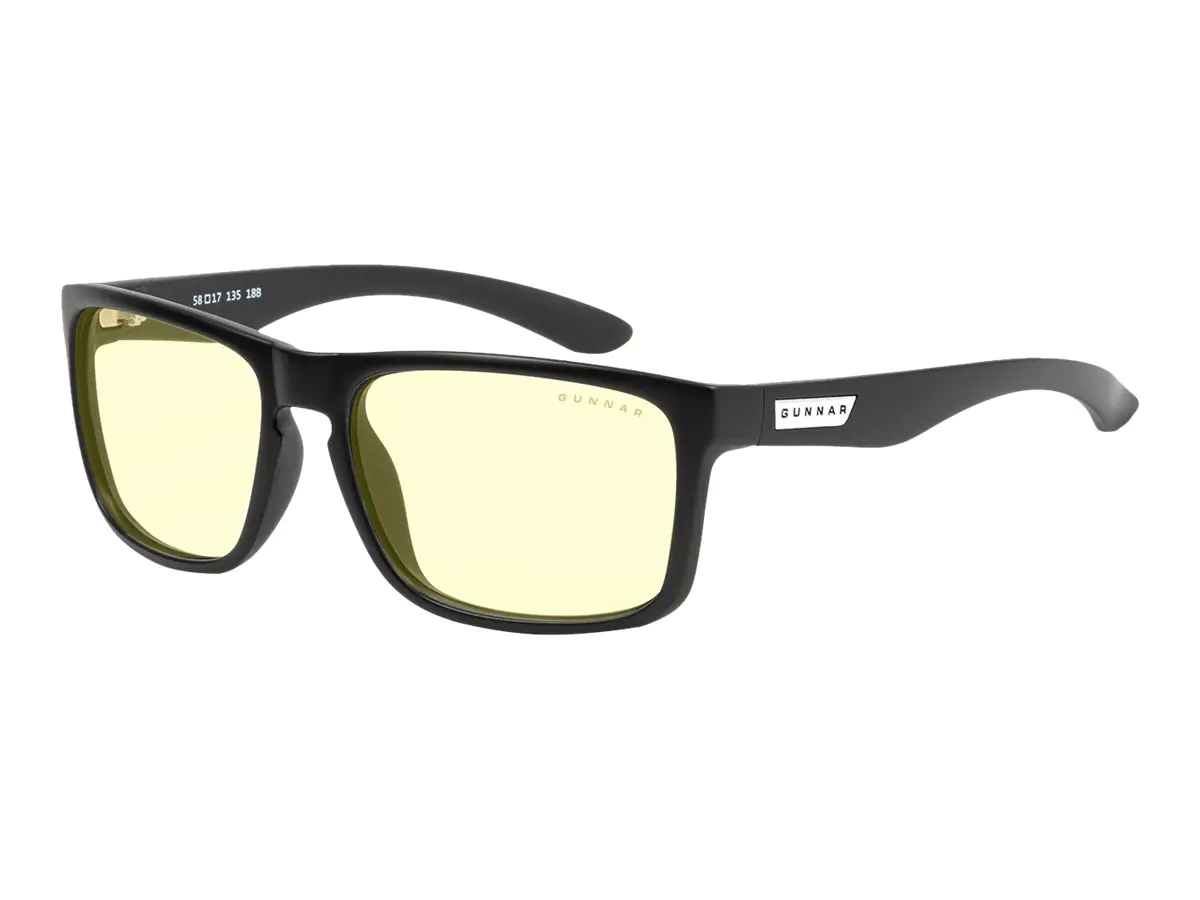 GUNNAR INTERCEPT - Brille - für Computer - mittelgroß - Rahmengestell - Rahmen: Onyx - Objektiv: gelb