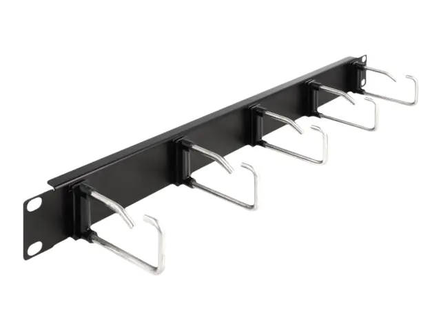 Delock Verlegetafel für Rack-Kabelmanagement - mit 5 Metallhaken - Schwarz - 1U - 48.3 cm (19") 66918