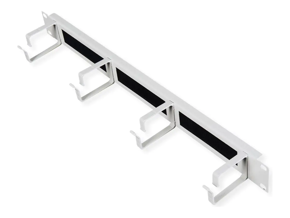ROLINE Patch Panel - 44 x 60 mm, mit Bürstenstreifen - Hellgrau, RAL 7035 - 1U - 48.3 cm (19") 26.21.0262