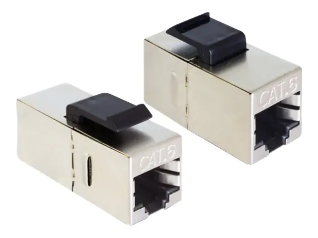 Delock Keystone Module RJ45 jack > RJ45 jack Cat.5e compact - Modulare Eingabe - CAT 5e - STP