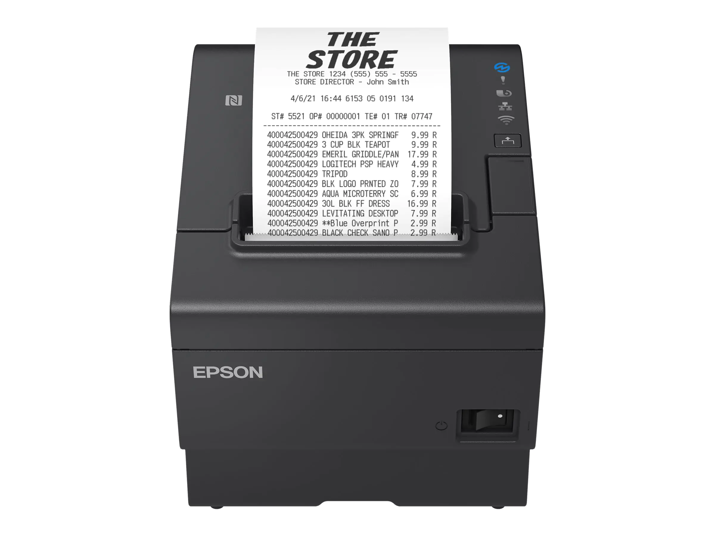 Epson TM T88VII (112) - Belegdrucker - Thermozeile - Rolle (7,95 cm) - 180 x 180 dpi - bis zu 500 mm/Sek. - USB 2.0, USB 2.0-Host, LAN, seriell - Cutter - Schwarz