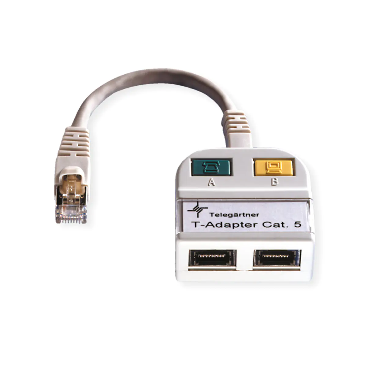 Telegärtner - Netzwerk-Splitter - RJ-45 (W) zu RJ-45 (M) - STP - CAT 5e - Hellgrau