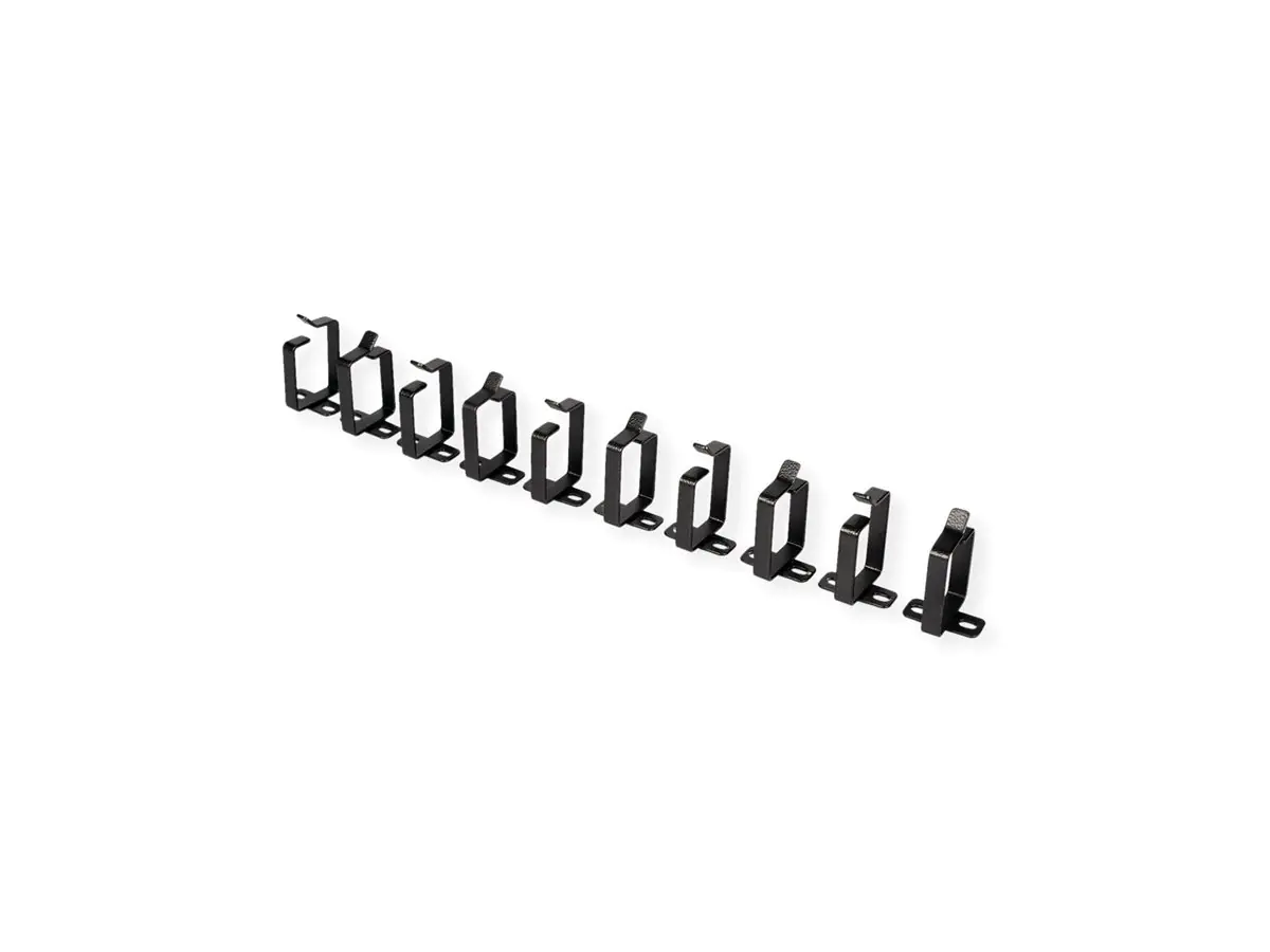 ROLINE Kabelverwaltungsklammer - 44 x 60 mm - RAL 9005, Jet Black (Packung mit 10 Stück) 26.21.0101