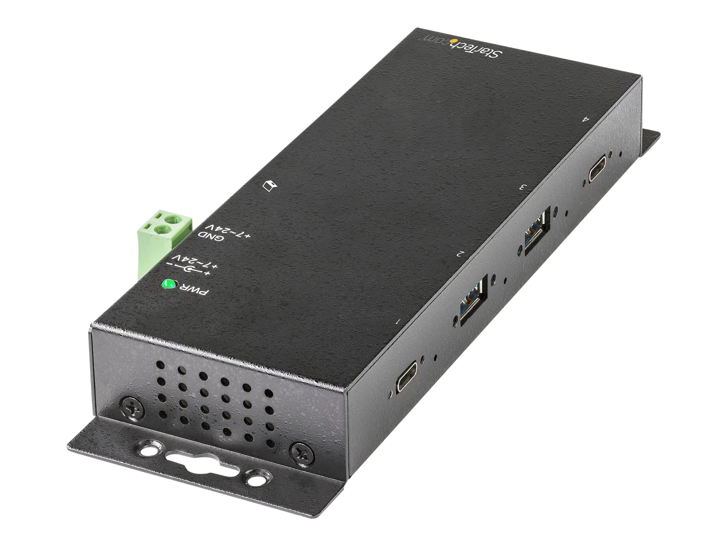 StarTech 4 Port USB-C Hub 10 Gbit/s -Metall Industrieller USB-C Hub - 2x USB-C & 2x USB-A - ESD Überspannungsschutz - USB-C oder USB-A Host - Eigenstromversorgung USB 3.1 G2 Typ-C (HB31C2A2CME) - Hub - 2 x USB 3.2 Gen 2 + 2 x USB-C 3.2 Gen 2 - Desktop