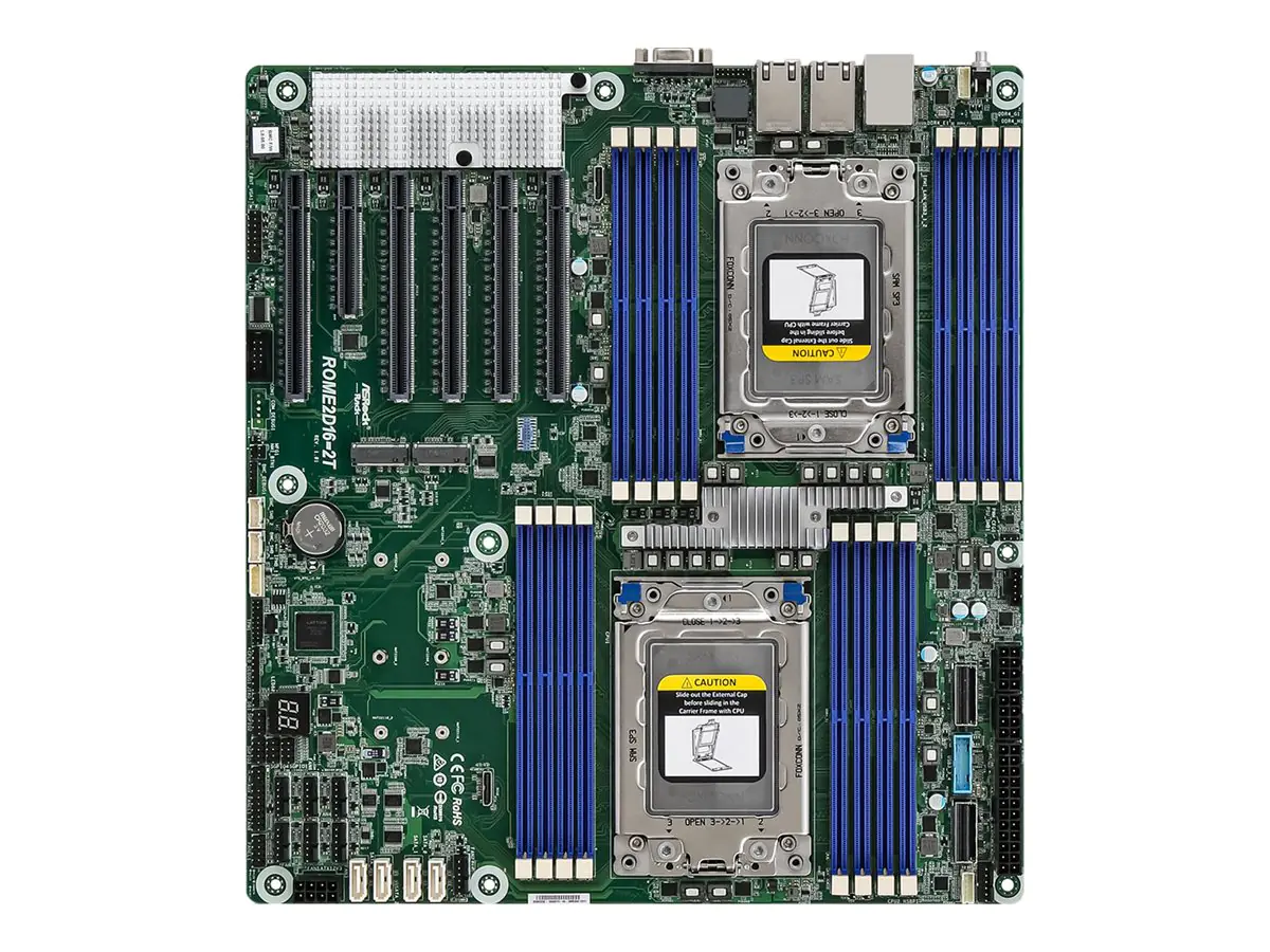 ASRock ROME2D16-2T - AMD - LGA 4094 - AMD EPYC 7003 - DDR4-SDRAM - DIMM - 1.2 V