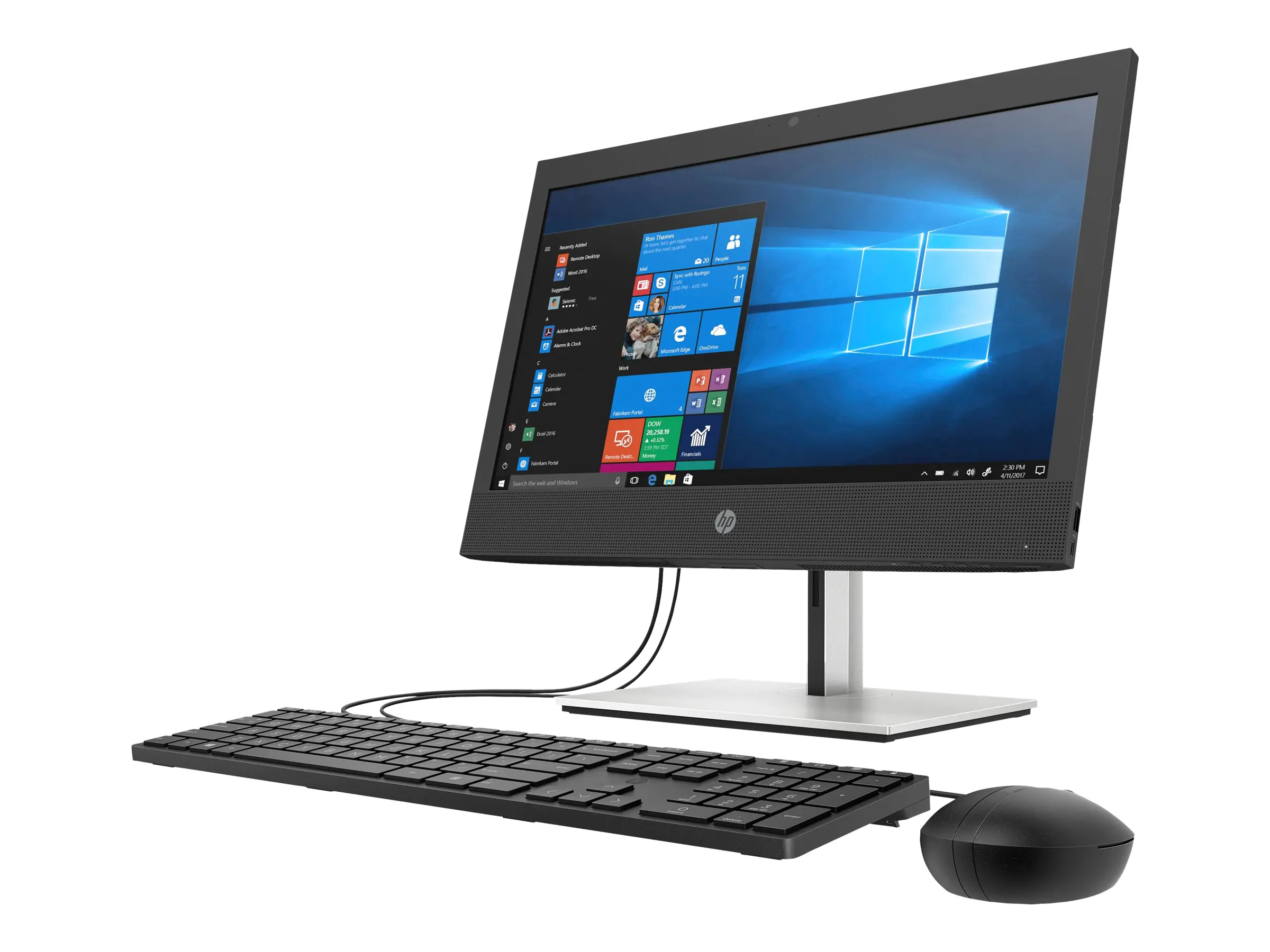 HP ProOne 440 G6 - All-in-One (Komplettlösung) - Core i5 10500T / 2.3 GHz - vPro - RAM 8 GB - SSD 256 GB - NVMe - DVD-Writer - UHD Graphics 630 - GigE - WLAN: 802.11a/b/g/n/ac, Bluetooth 5.0 - Win 10 Pro 64-Bit - Monitor: LED 60.5 cm (23.8") 1920 x 1080 (