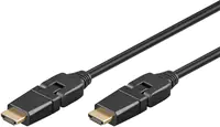 goobay - Highspeed - HDMI-Kabel mit Ethernet - HDMI männlich drehend zu HDMI männlich drehend - 5 m - Doppelisolierung - Schwarz