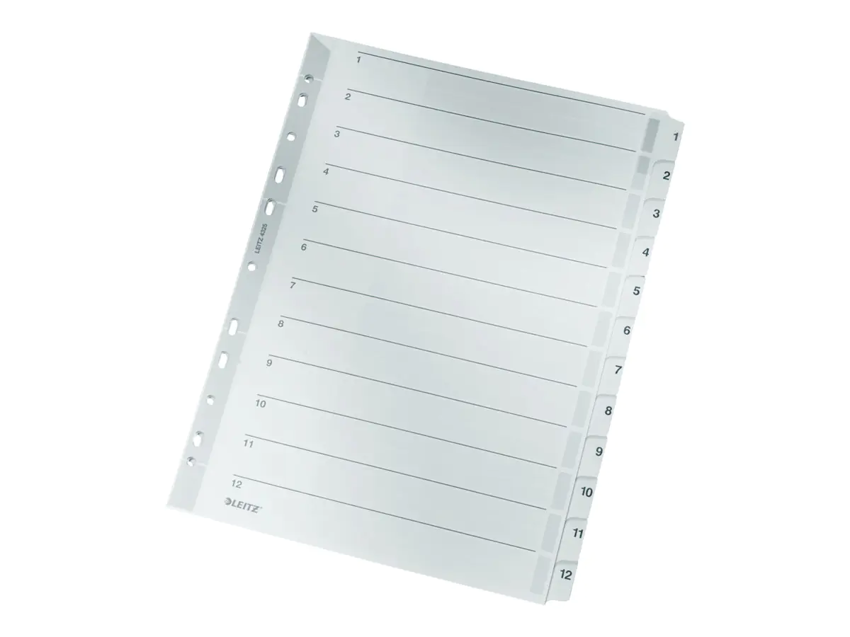 Esselte Leitz Trennelement - 12 Teile - vorgedruckt: 1-12 - für A4 (210 x 297 mm) 43250000