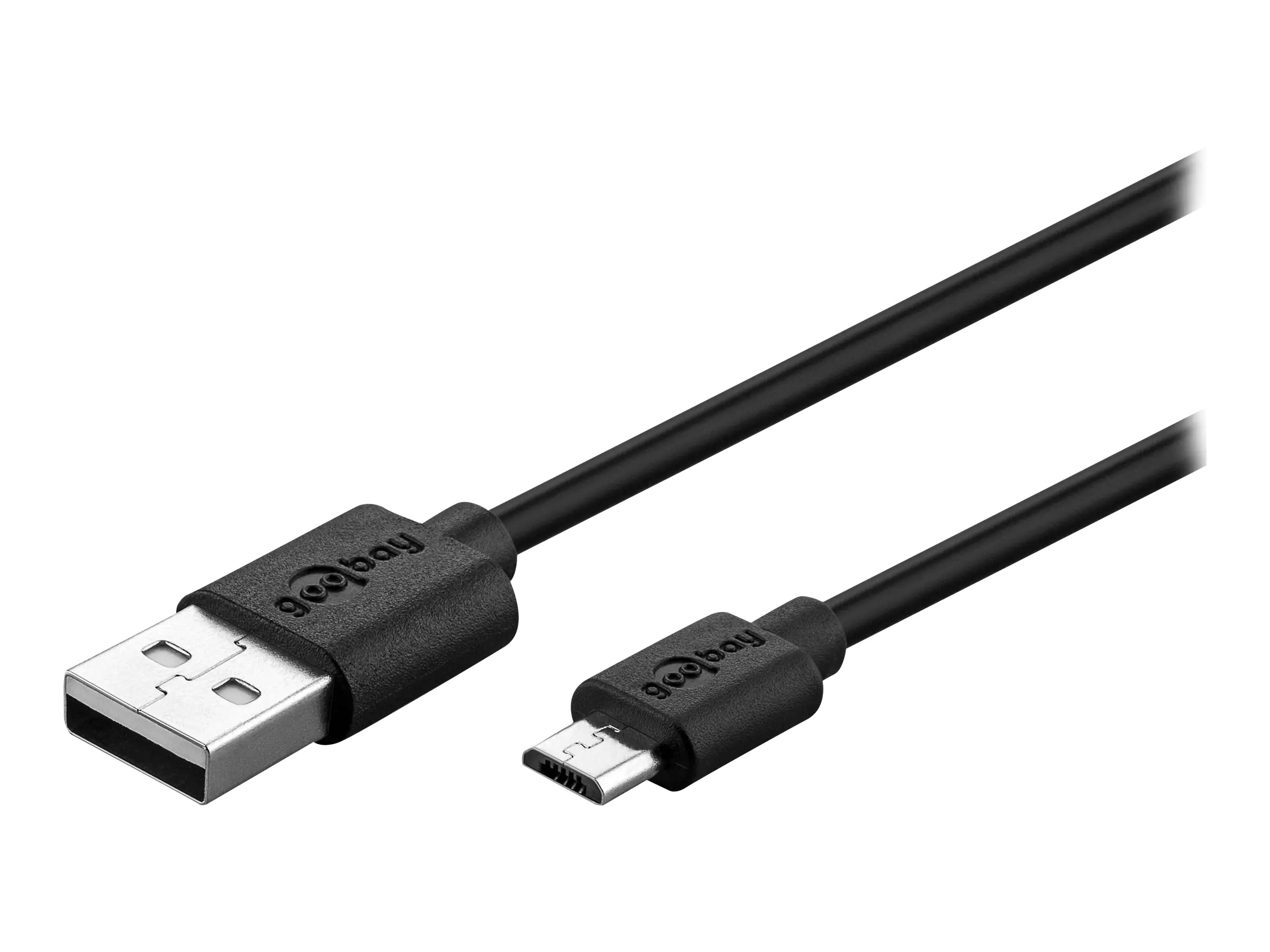 goobay - USB-Kabel - Micro-USB Typ B (S) bis USB (S) - USB 2.0 - 3 A - 1 m - Schwarz
