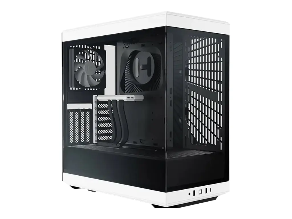 HYTE Y40 - Mid tower - ATX - Seitenteil mit Fenster (gehärtetes Glas) - keine Spannungsversorgung (ATX) - weiß - USB/Audio