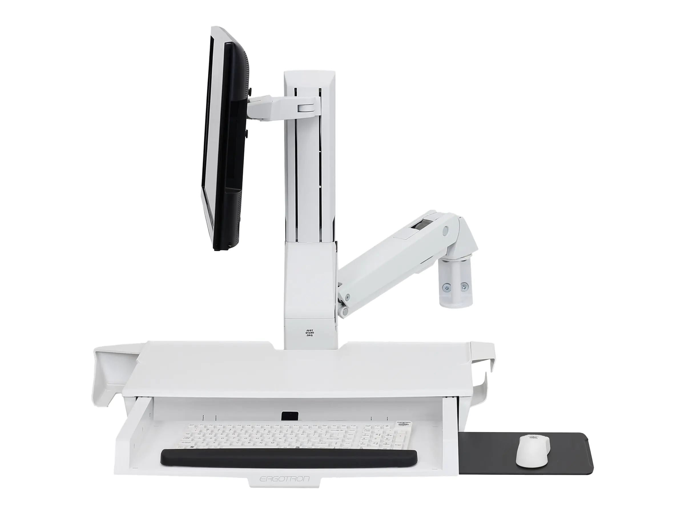 Ergotron Sit-Stand Combo Arm - Befestigungskit (Handgelenkkissen, Wandmontagehalterung, Display