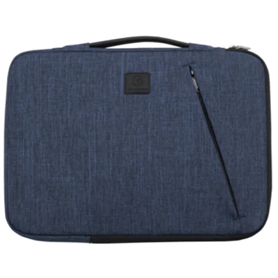 Exacompta Notebookhülle Sleeve 37 x 28 x 2,5 cm (B x H x T) Minifronttasche mit Reißverschluss Polyester, 100 % recycelt business blau